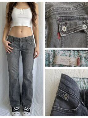Y2K Indie Sleaze Levi's 542 Jeans Black Wash Denim 10M
